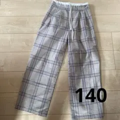 ピンクラテ　チェック柄　パンツ　140