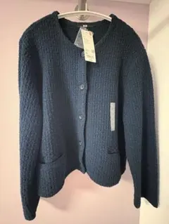 【新品タグ付き】UNIQLO ニットショートジャケット 3XLブラック