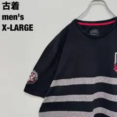 古着 ECKO UNLTD. Tシャツ ストライプ ボーダー ブラック XL