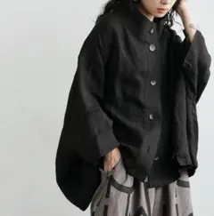 【未使用】antiquaアンティカリネンガーゼジャケット黒【完売品】のサムネイル