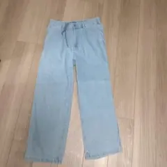 ライトブルー ストレートデニム パンツ