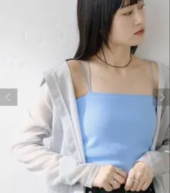 kastane カップ付き丸紐ベアキャミ ブルーのサムネイル