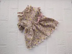 犬服ハンドメイド　Flowerワンピース　Ｍ　現品のみ