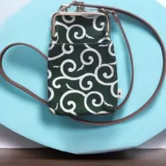 あやの小路 がま口 ショルダー スマホポーチ 唐草模様