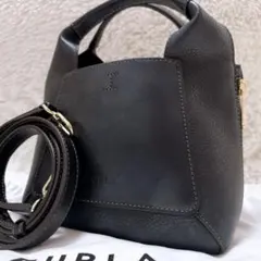 ✨極美品 現行ロゴ✨ フルラ ジルダ ミニ レザー 2way ブラック シボ革