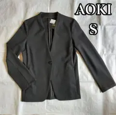 No.94【新品】AOKI パジャマスーツ上　洗える　ストレッチ S 黒