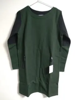 新品ダークグリーン裏起毛ジャンパースカートMサイズ 長袖 ワンピース ブラック