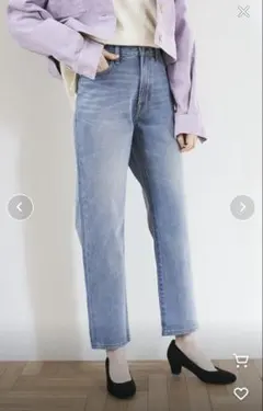 【数回着用】アースミュージックアンドエコロジー/テーパードデニムパンツ