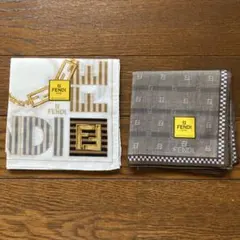 デッドストック 90s Fendi フェンディ ハンカチ 2枚セット FFロゴのサムネイル