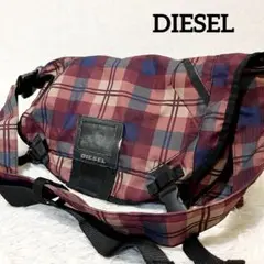 美品✨ DIESEL チェック柄　メッセンジャーバッグ　ショルダーバッグ　大容量