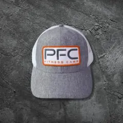 PFC トラッカーキャップ 灰 白 ワッペン フィットネス アメカジ メッシュのサムネイル