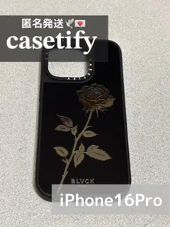 casetify iPhone 16 Pro ケース 黒色のバラ