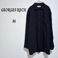 ジョルジュレッシュ　シンプルブラック長袖シャツ　大きめ　オーバーサイズ　M