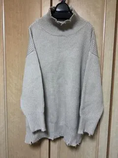 JEANASIS グレージュ タートルネックセーター