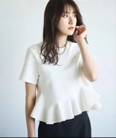 COCODEAL アシメペプラムブラウス アイボリー