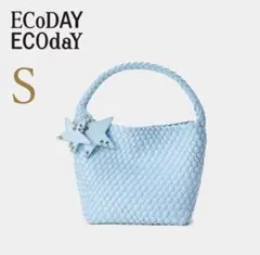 ECODAY 26SS新色 星チャーム 編み込みトートバッグ ラベンダー 大容量