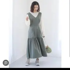 SUGARSPOON 　Vネックロングワンピース