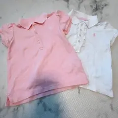 ラルフローレン　ポロシャツ　2枚セット　ピンク　フリル　白