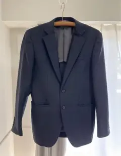 オリヒカ　ウォッシャブルスーツ　2ボタン2スタイルパンツ　紺織柄