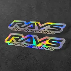 【送料無料!!】RAYS ホログラム カーステッカー レイズ 2枚セット