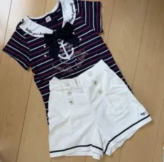 美品　メゾピアノジュニア　140 150 カットソー　ショーパン　2点セット