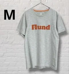 美品 グラニフ 半袖Tシャツ グレー フロッキープリント ビタミンカラー ロゴ