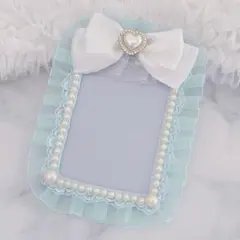 B7 硬質ケース トレカケース レースデコ 水色 ミントグリーン