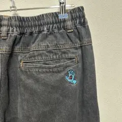 SANTACRUZ ワイドデニムパンツ ダークグレー (ステッカー付き)