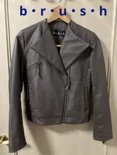 brush ブラウン　豚革　ジャケット　レディース