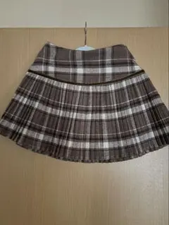 MINAGRAM プリーツミニスカート ブラウンチェック