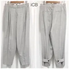 新品 iCB 裾2段階調整 タック パンツ 46 オンワード樫山 大きいサイズ