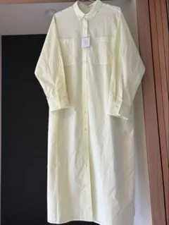 新品未使用 Green Parks ストライプ シャツワンピース ミントグリーン
