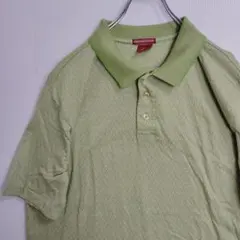 枡*庭様 junction 半袖シャツ ポロシャツ グリーン 総柄 メンズL