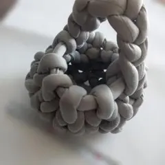 マンドゥバッグ　グレー編み込みデザイン バッグ