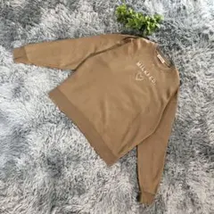 MILKFED.【M相当】秋色 ブラウン 長袖 ハート刺繍 トレーナー トップス