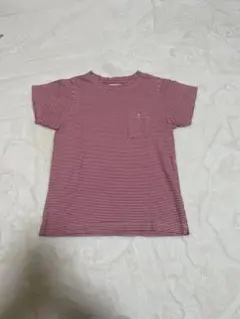 BEAMS BOY 赤白ストライプ 半袖Tシャツ