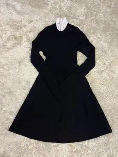 【未使用に近い】Sandro Paris フレア ニットワンピース Sサイズのサムネイル