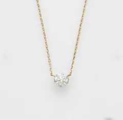 最終値下☆新品☆ageteネックレスK18ダイヤモンドネックレス0.3ct