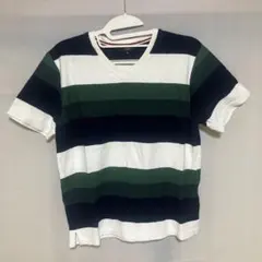 BEAMS HEART XL Vネック ストライプ Tシャツ