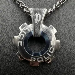 POLICE ネックレス シルバー ブルー ギア モチーフ メンズ r8269のサムネイル