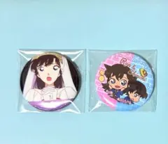 名探偵コナン　場面写トレーディングホログラム缶バッチ　毛利蘭　ハート姫 工藤新一