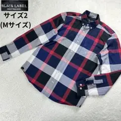 【極美品】ブラックレーベルクレストブリッジ CBチェックシャツ M ネイビーのサムネイル