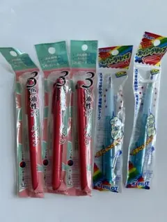 ゼブラ3色油性ボールペン　pilot シャープペンシル スーパグリップ　まとめて