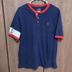 POLO RALPH LAUREN ネイビー/レッド ポロシャツ XL