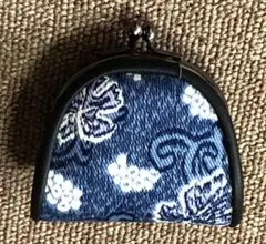 花柄刺繍【未使用】小型コインケース　がま口　小銭入れ