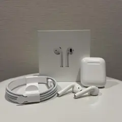 【中古不良品・全付属品付】AirPods 本体 ホワイト 充電ケース付き