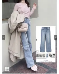 GRL ワイドセミフレアデニムパンツ[cu136]