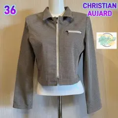 CHRISTIAN AUJARD 千鳥柄　ジップアップ　ジャケット　D5のサムネイル