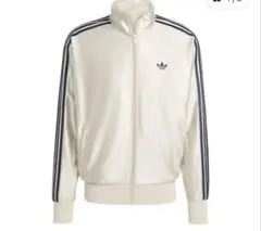 adidas ジップアップジャージ M クリーム色/ブラウン - メルカリ