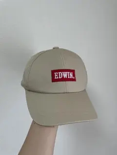 EDWIN ベージュキャップ ロゴ刺繍付きのサムネイル
